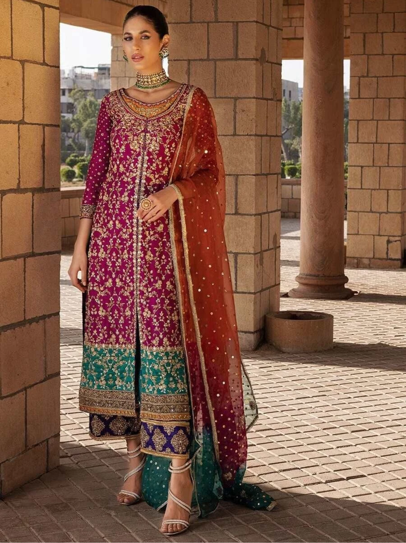 New Indian/Pakistani Eid Special Ready To Wear DESIGNER GEORGETTE EMBROIDERY WORK