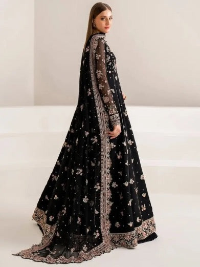 NEW ARRIVAL GEORGETTE SEQUENCE AND THREAD EMBROIDERY WORK GOWN SHARARA WITH DUPATTA BLACK