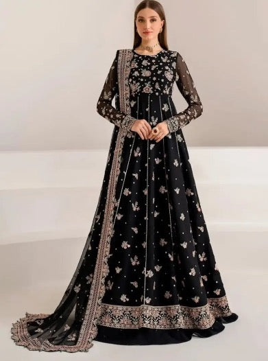 NEW ARRIVAL GEORGETTE SEQUENCE AND THREAD EMBROIDERY WORK GOWN SHARARA WITH DUPATTA BLACK