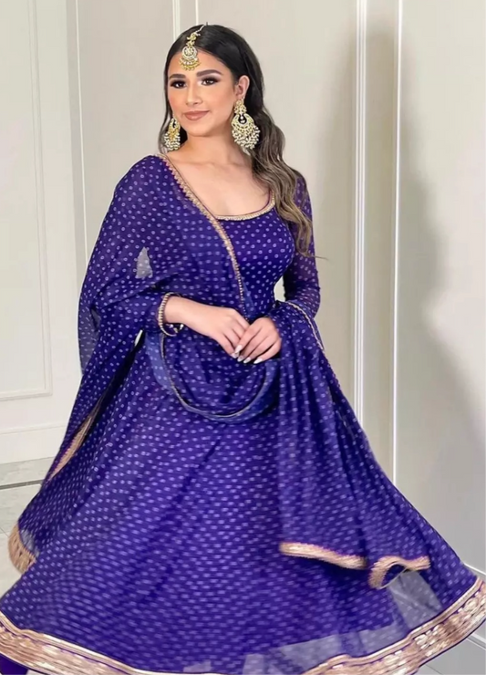 clearance  INDIAN DESIGNER SUPER HIT GEORGETTE EMBROIDERY WORK NAYRA CUT KURTI 2pc set.