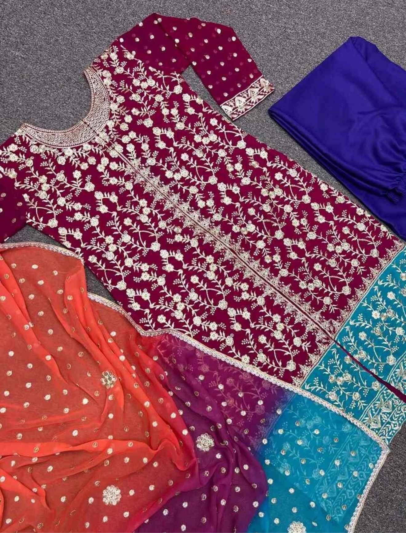 New Indian/Pakistani Eid Special Ready To Wear DESIGNER GEORGETTE EMBROIDERY WORK