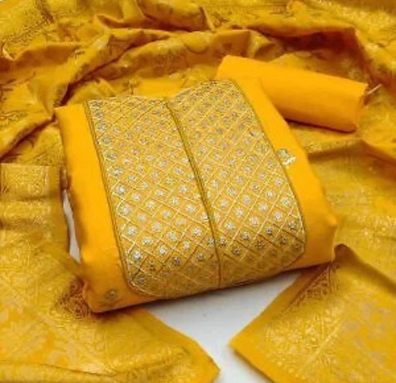 Final Clearance INDIAN DESIGNER COTTON SEQUENCE WORK SALWAR KAMEEZ SUIT SIZE 40