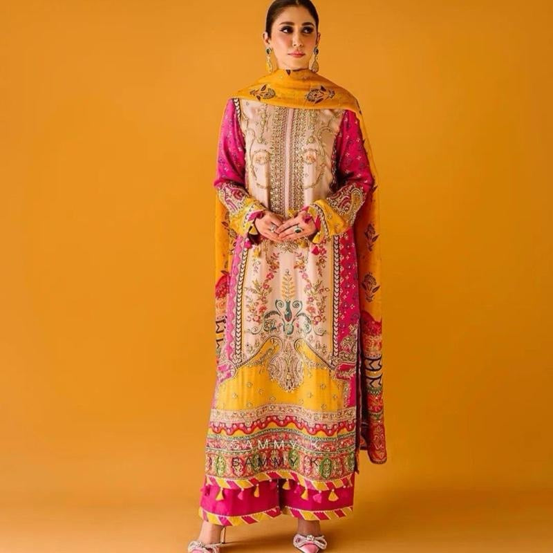 NEW ARRIVAL MUSLIN COTTON DIGITAL PRINTED TOP PALAZZO WITH DUPATTA