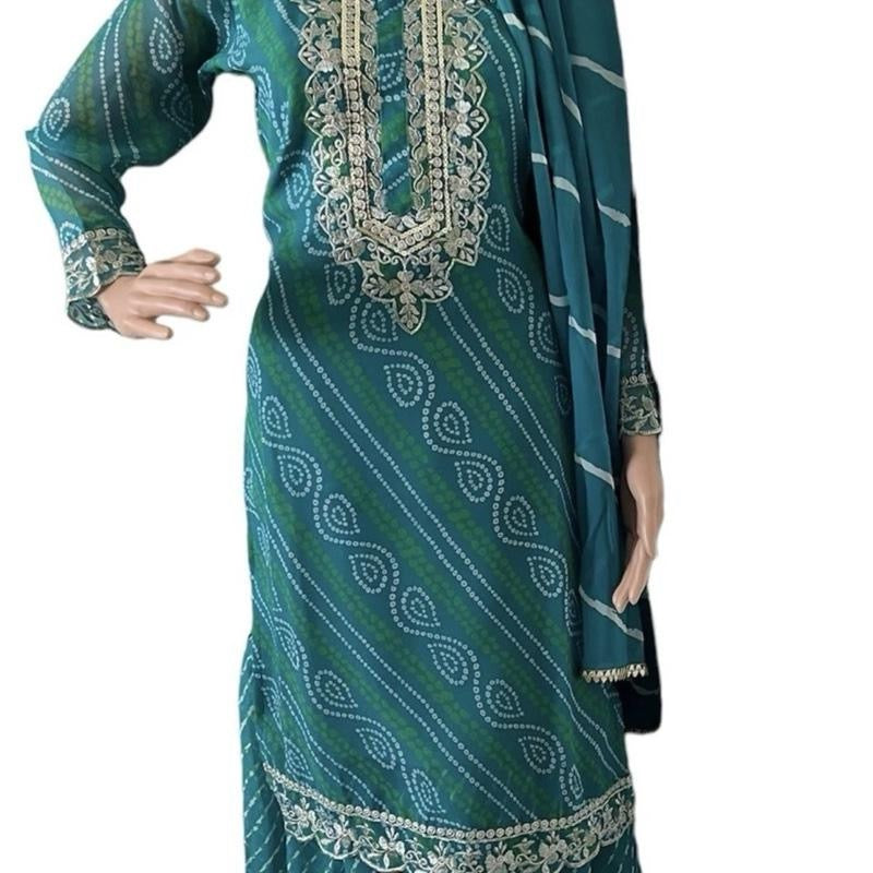 NDIAN WEDDING COLLECTIVE DIGITAL PRINT WITH EMBROIDERY SKY BLUE COL TOP & SHARA