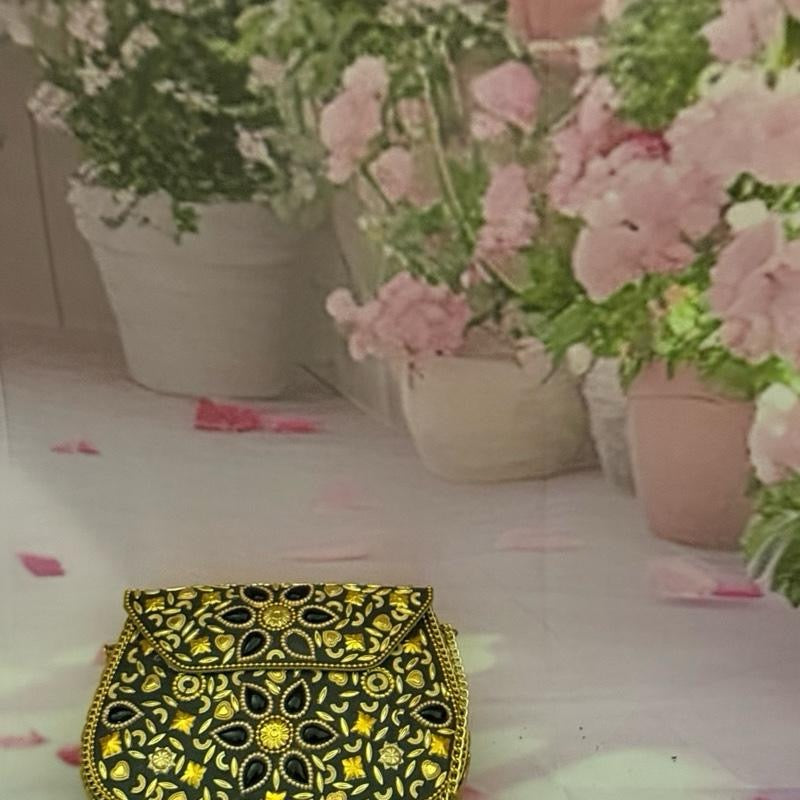 Handcrafted Modern Mosaic Evening Clutches for Women Indian Artisans' Metal Purse Accessory for Parties and Special Events