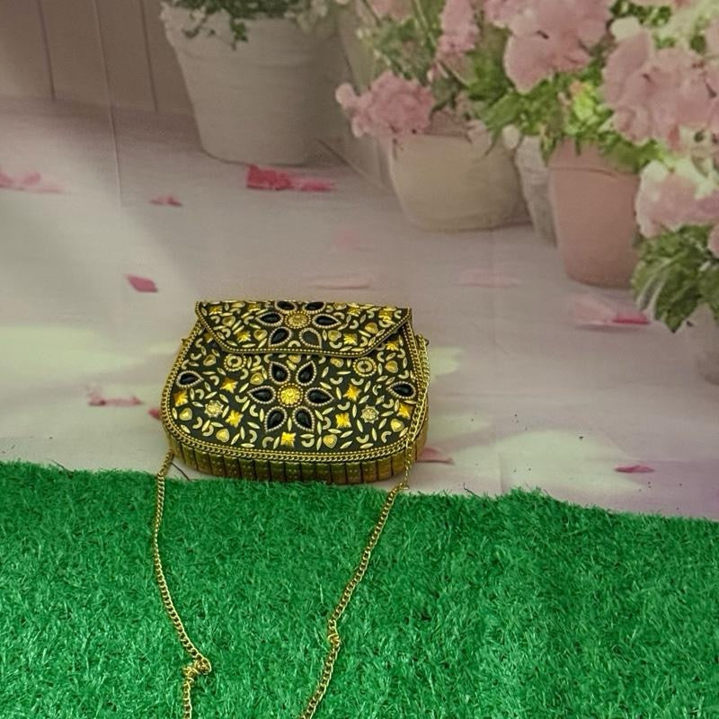 Handcrafted Modern Mosaic Evening Clutches for Women Indian Artisans' Metal Purse Accessory for Parties and Special Events