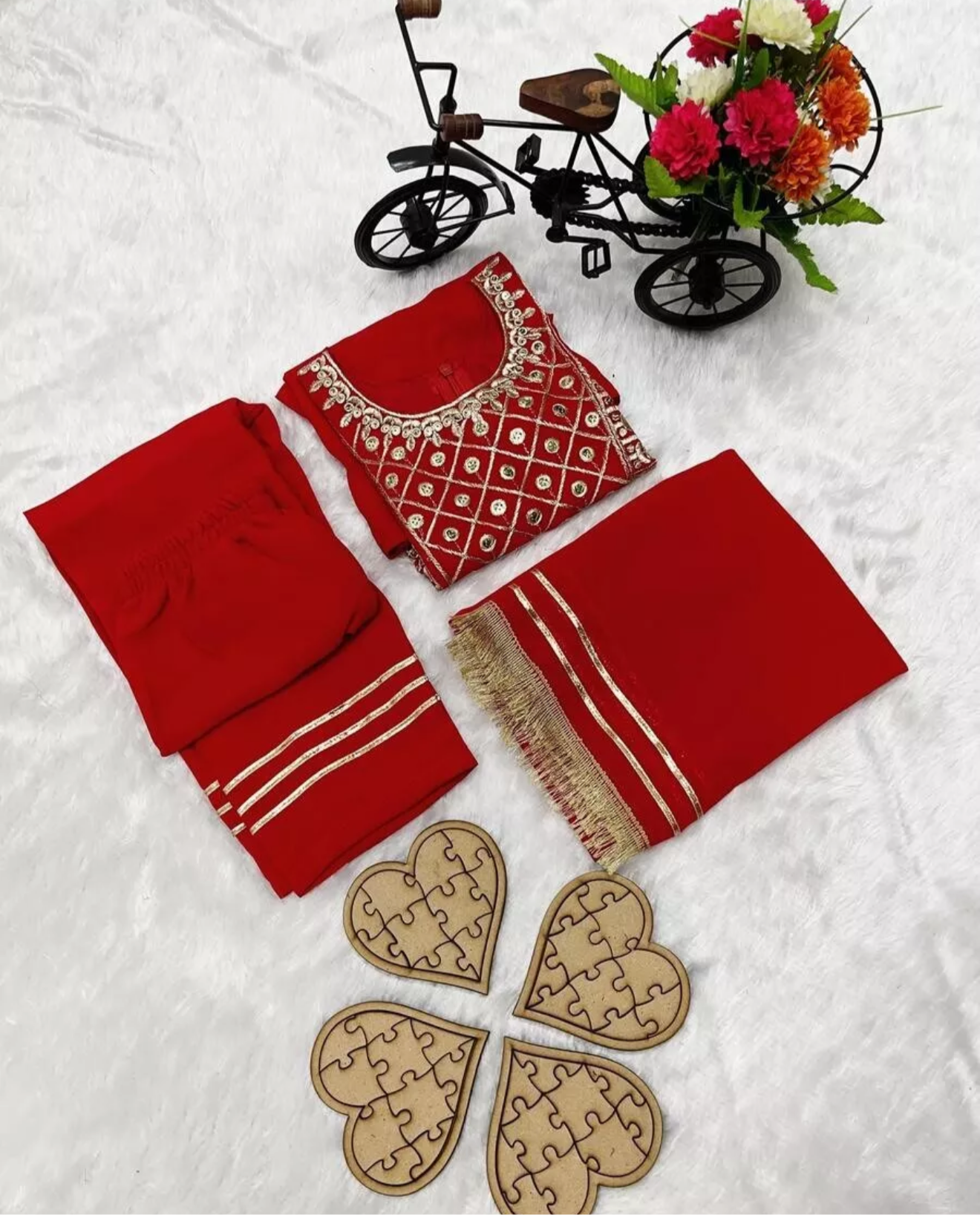 Designer Kids Girls Dress with Dupatta Fancy Red Party Wear Bollywood New Indian