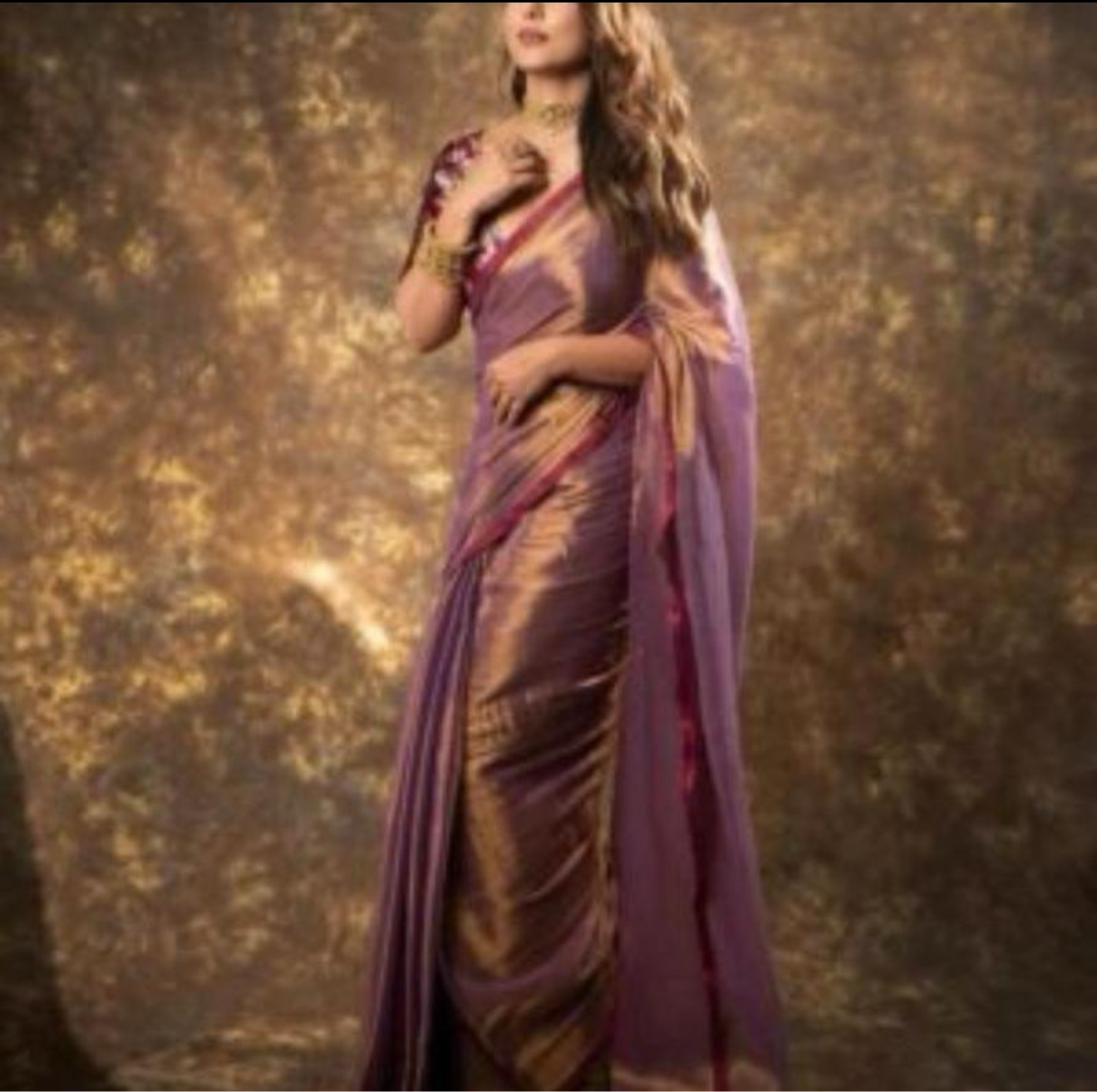 FANCY HIGH END SILK LACE WORK SAREE WITH UNSTITCHED BLOUSE ONION