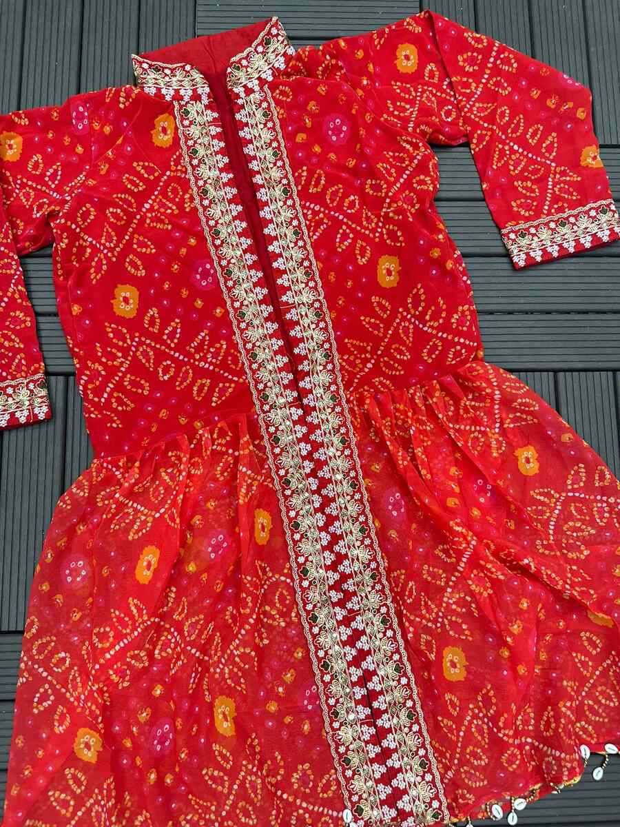 FASHIONABLE GEORGETTE EMBROIDERY SEQUENCE WORK LEHENGA CHOLI WITH KOTI SKY