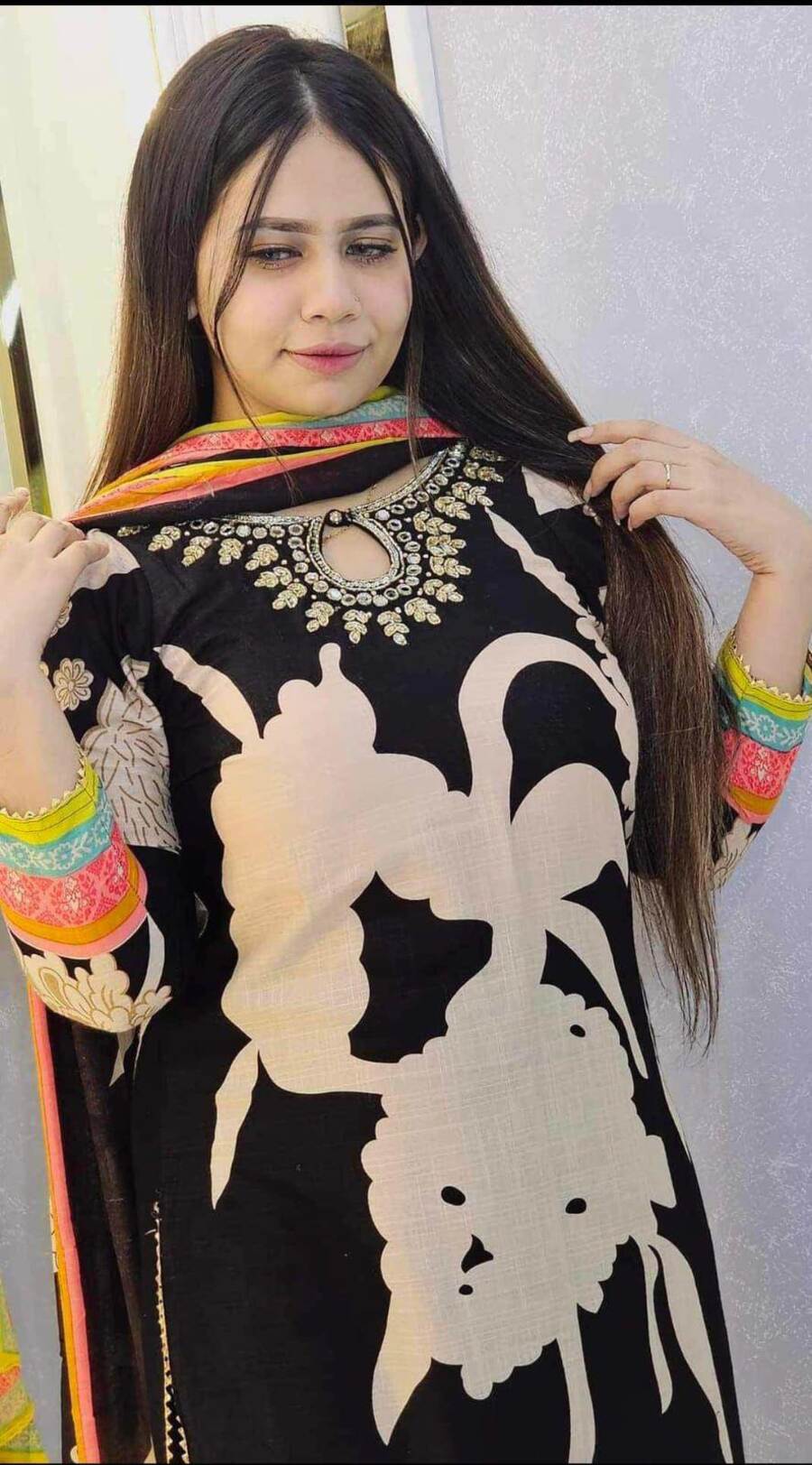 LATEST MUSLIN CODED EMBROIDERY AND ZARI WORK WITH LINING TOP BOTTOM WITH DUPATTA BLACK