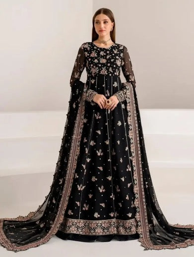 NEW ARRIVAL GEORGETTE SEQUENCE AND THREAD EMBROIDERY WORK GOWN SHARARA WITH DUPATTA BLACK