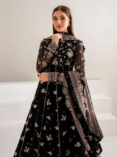NEW ARRIVAL GEORGETTE SEQUENCE AND THREAD EMBROIDERY WORK GOWN SHARARA WITH DUPATTA BLACK