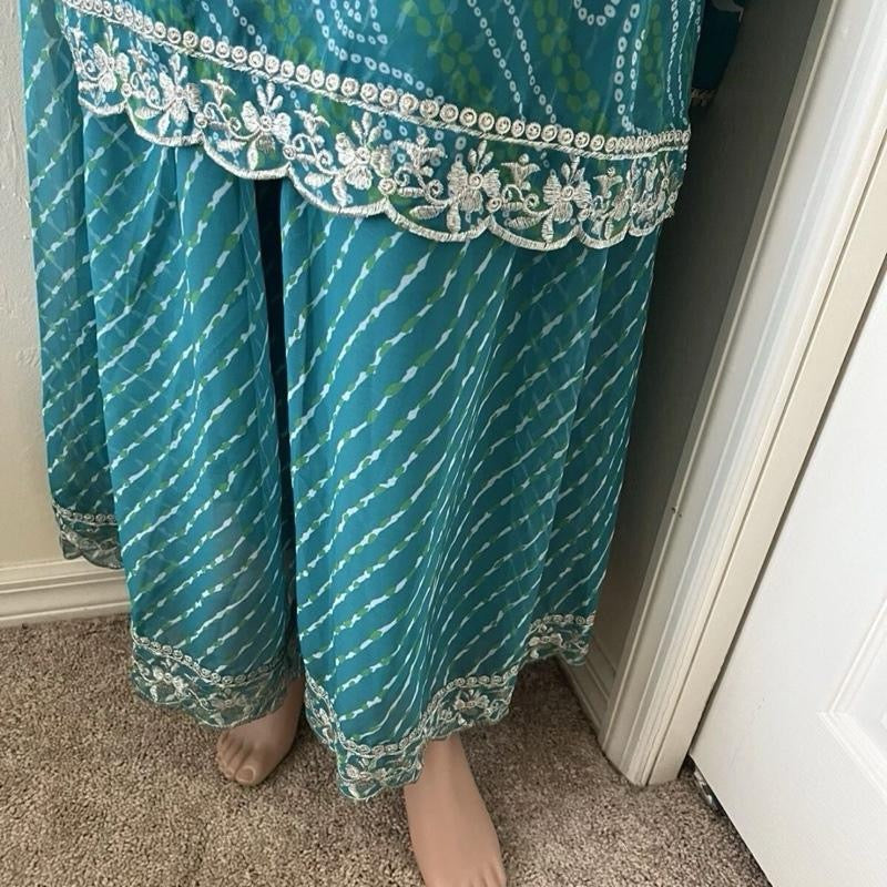 NDIAN WEDDING COLLECTIVE DIGITAL PRINT WITH EMBROIDERY SKY BLUE COL TOP & SHARA