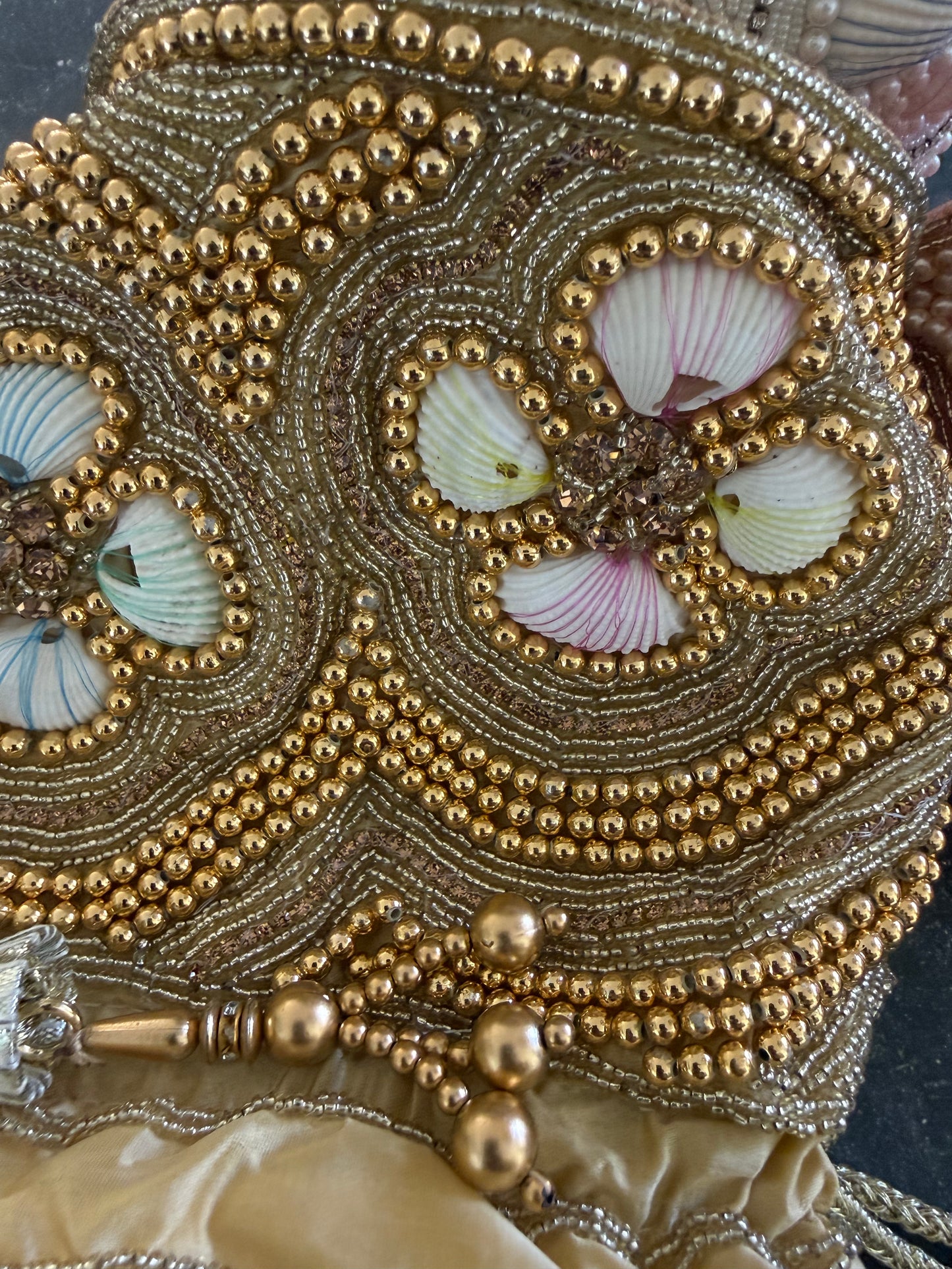 Heavy pearl work polti bags.