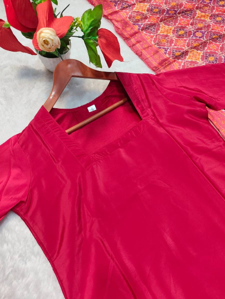NEW ARRIVAL FRENCH CREPE PLAIN TOP PATIYALA WITH DUPATTA RANI