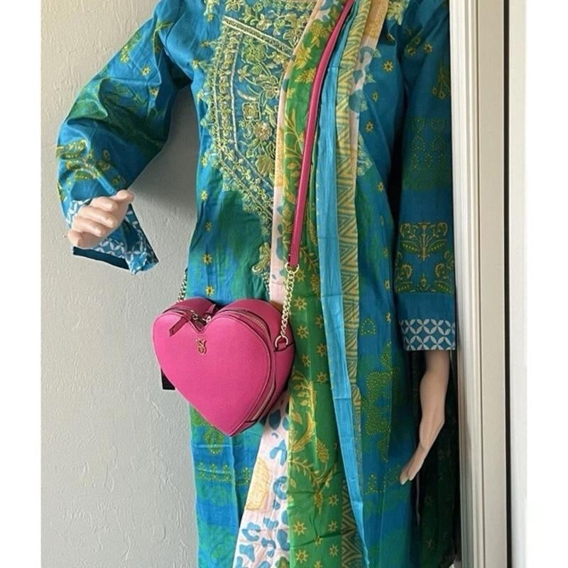 Clearance INDIAN BROWN FAUX GEORGETTE EMBROIDERY STITCHED L SHARARA SUIT SIZE L