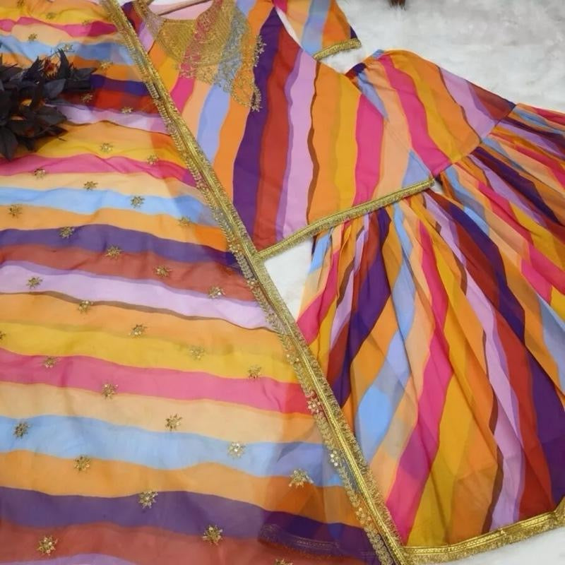 Indian/Pakistani Bollywood Party Wear DESIGNER GEORGETTE EMBROIDERY SEQUENCE WORK