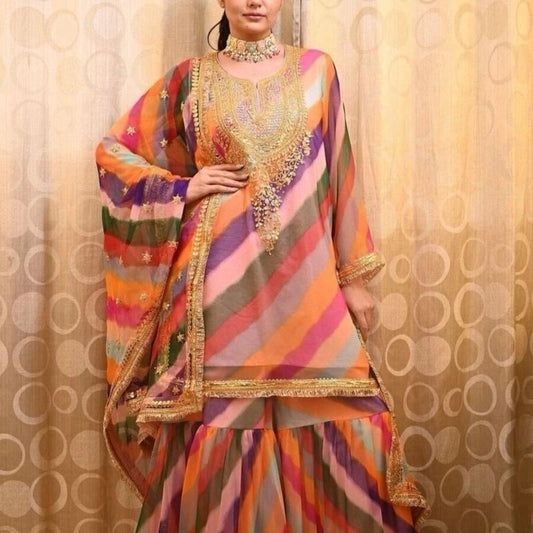 Indian/Pakistani Bollywood Party Wear DESIGNER GEORGETTE EMBROIDERY SEQUENCE WORK