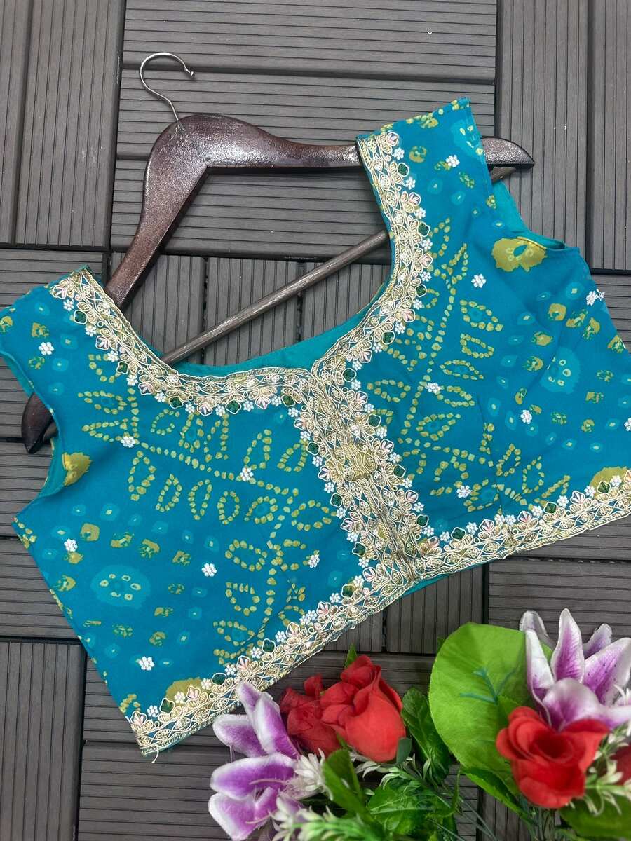 FASHIONABLE GEORGETTE EMBROIDERY SEQUENCE WORK LEHENGA CHOLI WITH KOTI SKY