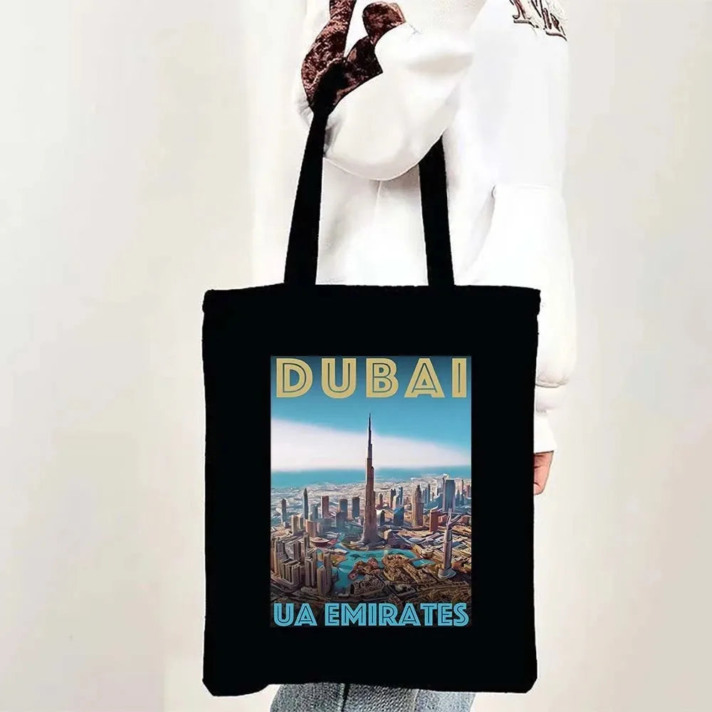 Paris Cityscape Women Shoulder Bag Tokyo Sydney Architectural Logo Eco Tote Large Capacity Portable Canvas Casual Shopping Bags