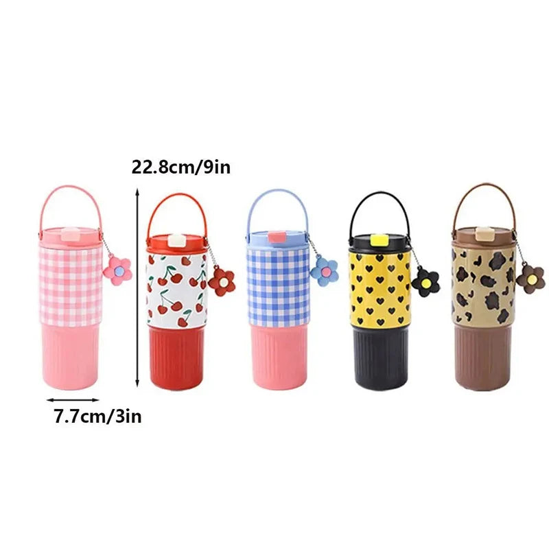 Cute Tumbler 750ML Water Bottle 316 Stainless Steel Vacuum Thermos Bottle Insulated Portable Thermos Cup Gift Outdoor Tableware