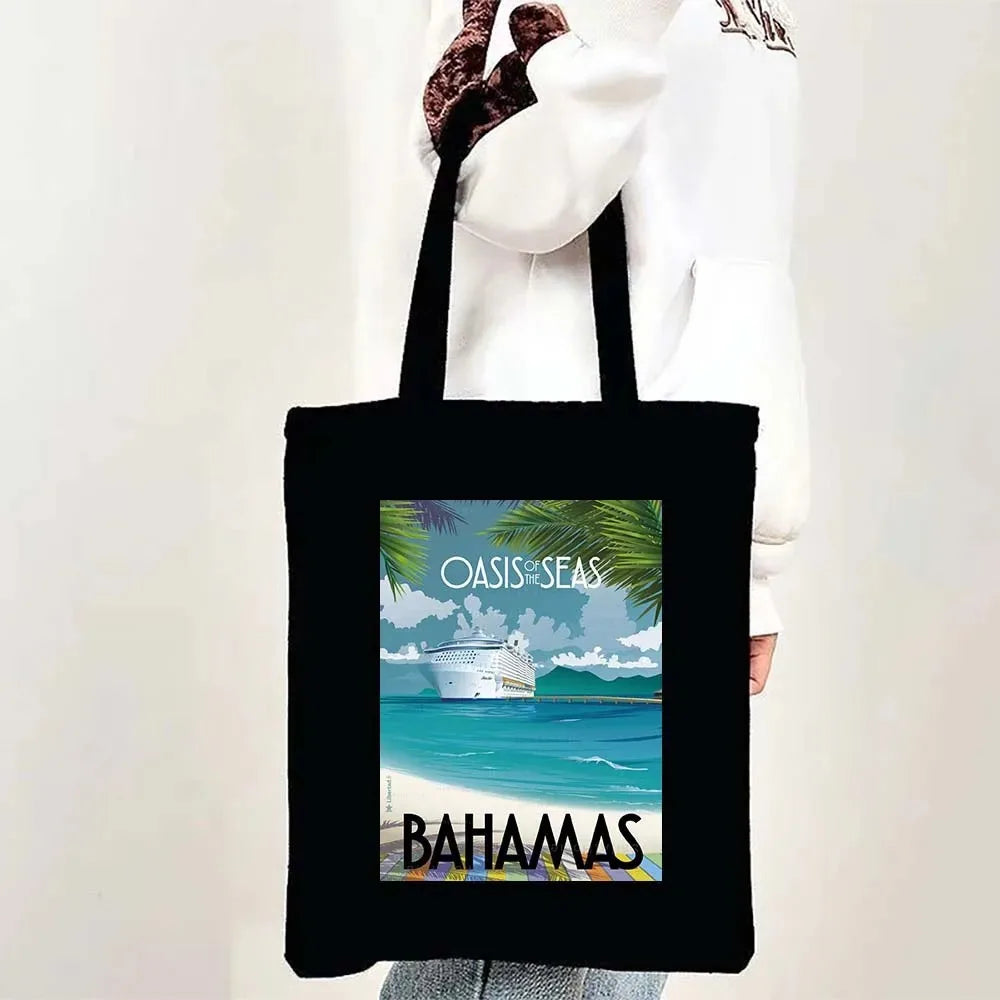 Paris Cityscape Women Shoulder Bag Tokyo Sydney Architectural Logo Eco Tote Large Capacity Portable Canvas Casual Shopping Bags