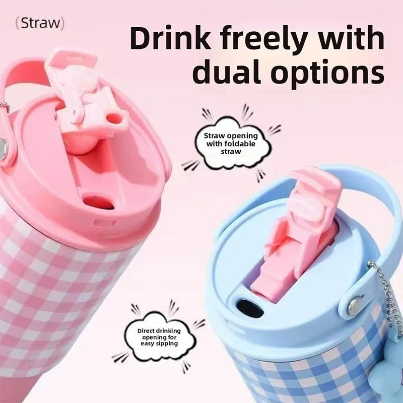 Cute Tumbler 750ML Water Bottle 316 Stainless Steel Vacuum Thermos Bottle Insulated Portable Thermos Cup Gift Outdoor Tableware