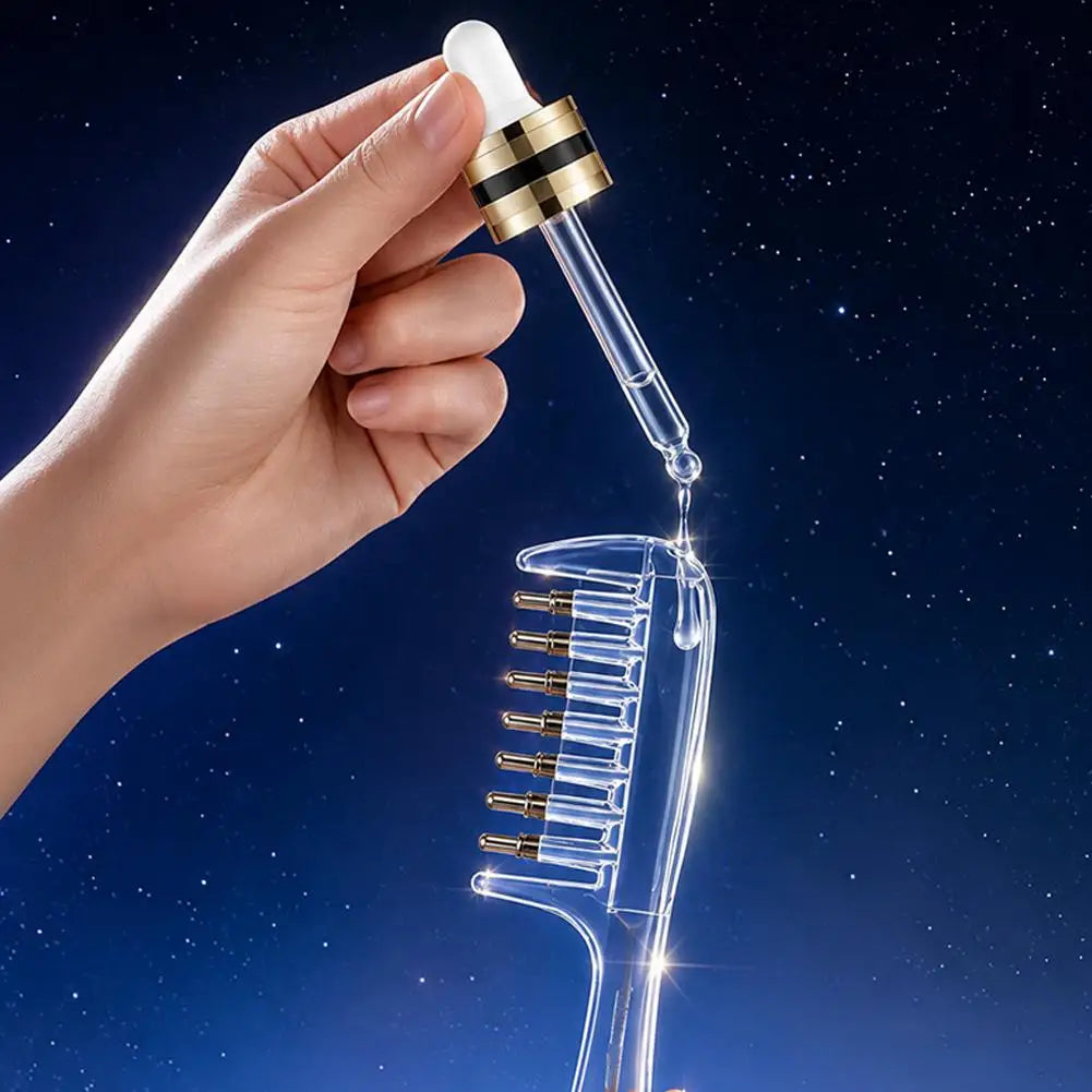 Hair Essential Oil Applicator Comb Roller Ball Liquid Guide Comb Scalp Massage Hair Root Oil Apply Dispensing Comb Hair Care ﻿