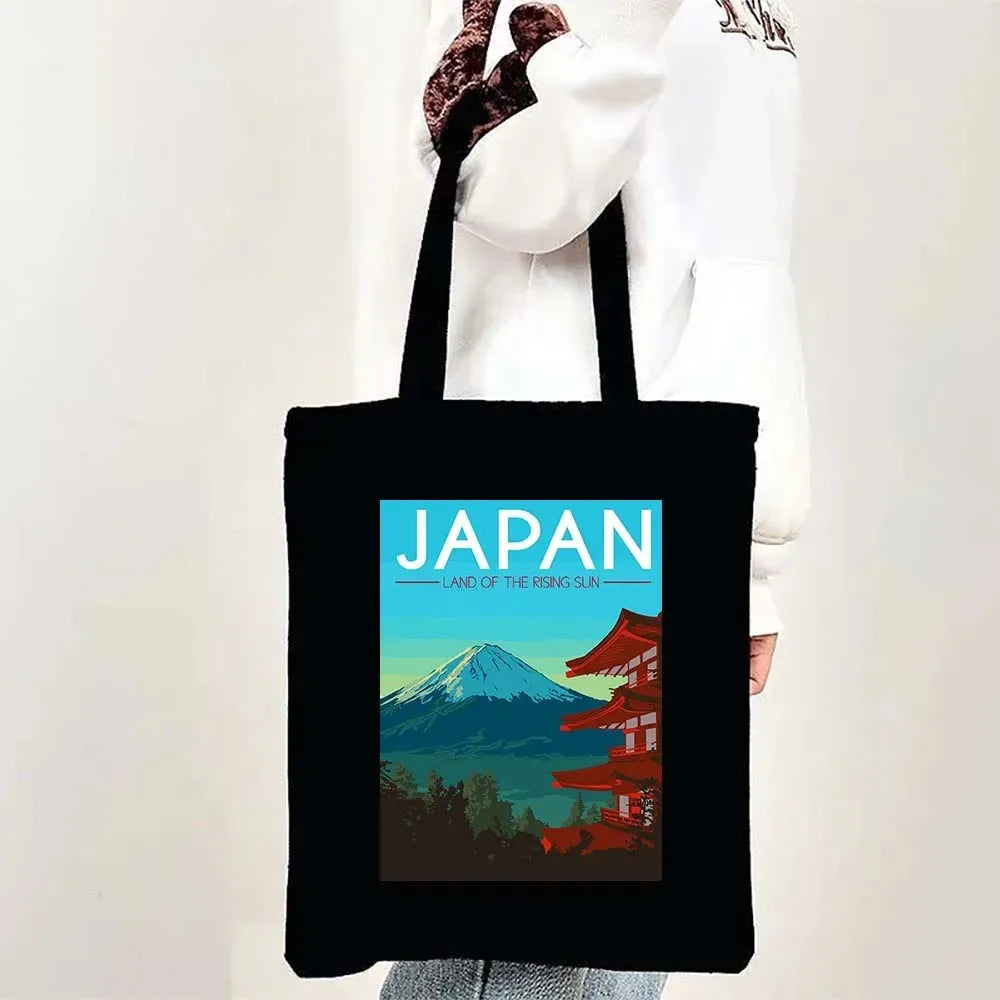 Paris Cityscape Women Shoulder Bag Tokyo Sydney Architectural Logo Eco Tote Large Capacity Portable Canvas Casual Shopping Bags