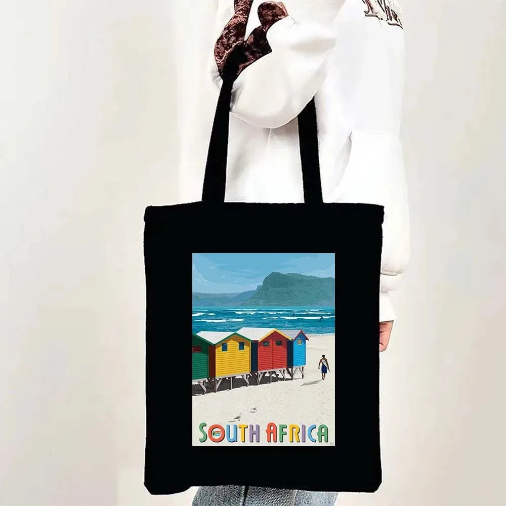 Paris Cityscape Women Shoulder Bag Tokyo Sydney Architectural Logo Eco Tote Large Capacity Portable Canvas Casual Shopping Bags