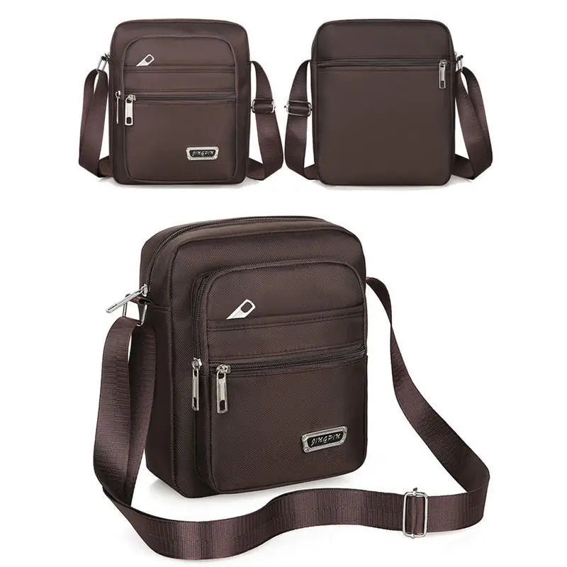 Multi-zipper Lightweight Nylon Casual Messenger Shoulder Bag For Men Zipper Pocket Handbag Fashion Tote Travel Crossbody Bag