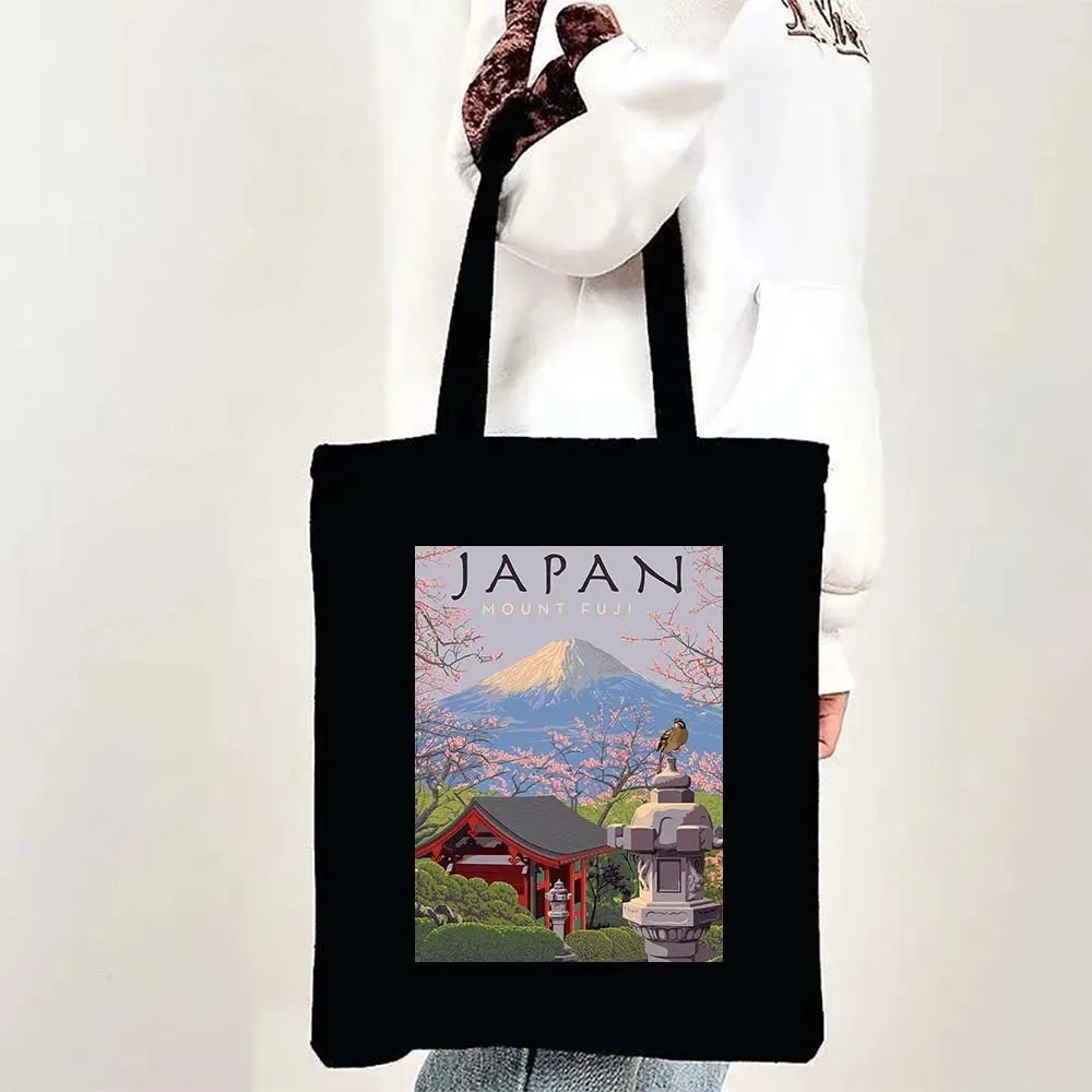 Paris Cityscape Women Shoulder Bag Tokyo Sydney Architectural Logo Eco Tote Large Capacity Portable Canvas Casual Shopping Bags