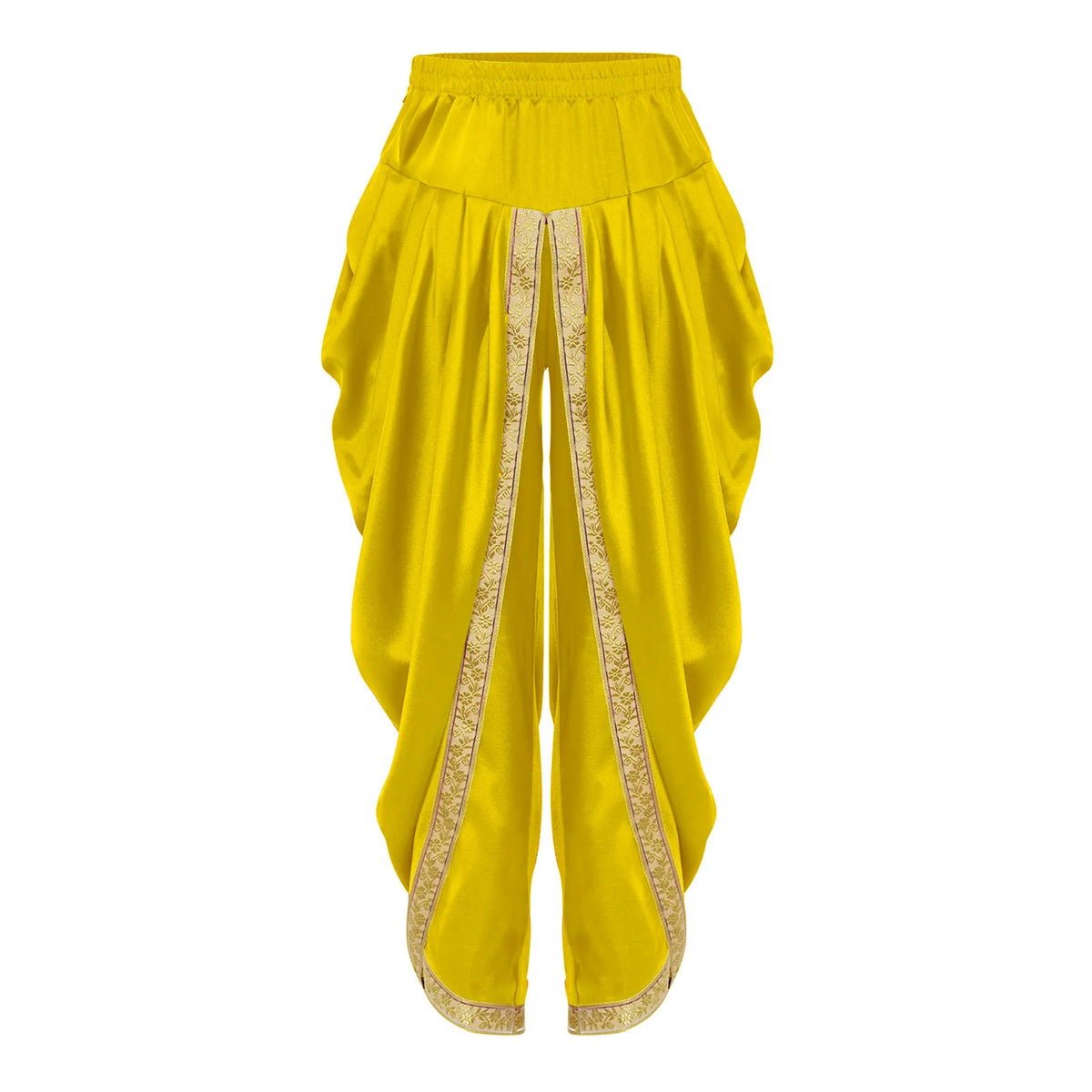 Girls Boys Satin Dhoti Pants Indian Dance Pants Elastic Waist Draped Baggy Trousers for Halloween Party Fancy Dress Ball Clothes