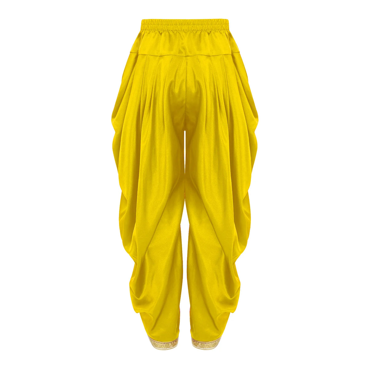 Girls Boys Satin Dhoti Pants Indian Dance Pants Elastic Waist Draped Baggy Trousers for Halloween Party Fancy Dress Ball Clothes