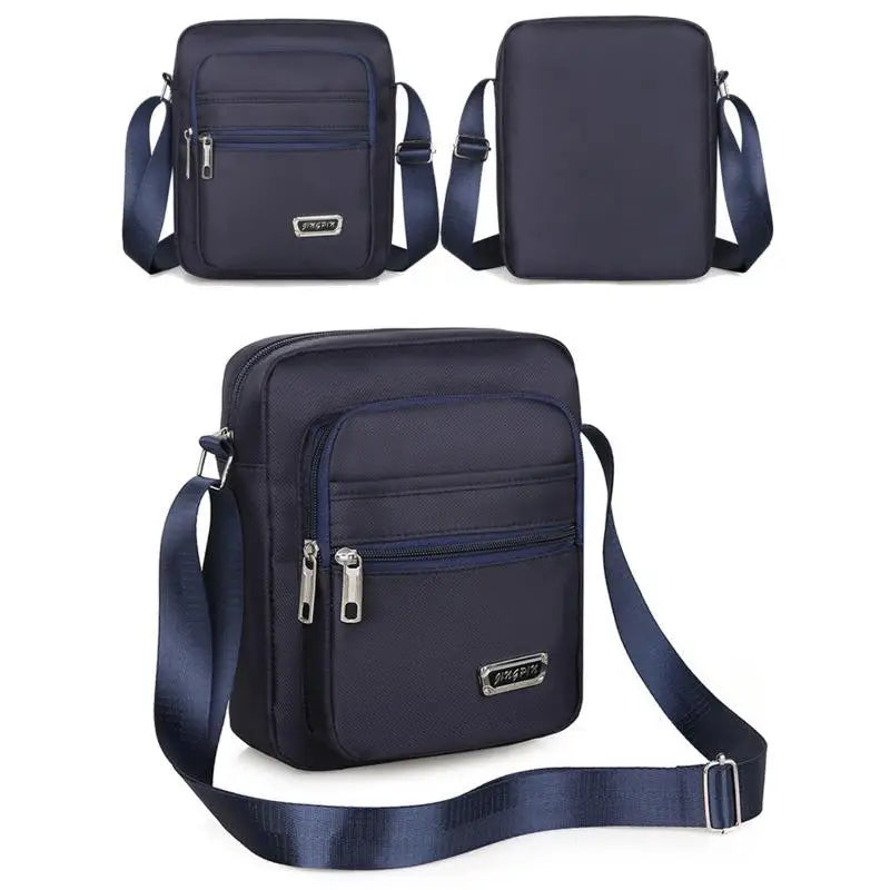 Multi-zipper Lightweight Nylon Casual Messenger Shoulder Bag For Men Zipper Pocket Handbag Fashion Tote Travel Crossbody Bag