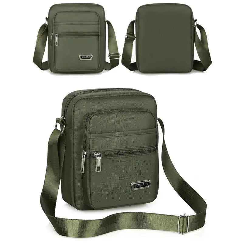 Multi-zipper Lightweight Nylon Casual Messenger Shoulder Bag For Men Zipper Pocket Handbag Fashion Tote Travel Crossbody Bag