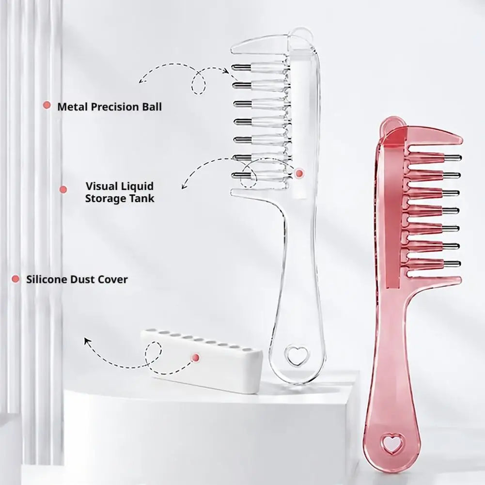 Hair Essential Oil Applicator Comb Roller Ball Liquid Guide Comb Scalp Massage Hair Root Oil Apply Dispensing Comb Hair Care ﻿