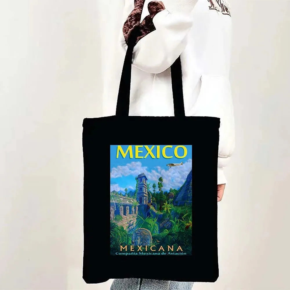 Paris Cityscape Women Shoulder Bag Tokyo Sydney Architectural Logo Eco Tote Large Capacity Portable Canvas Casual Shopping Bags
