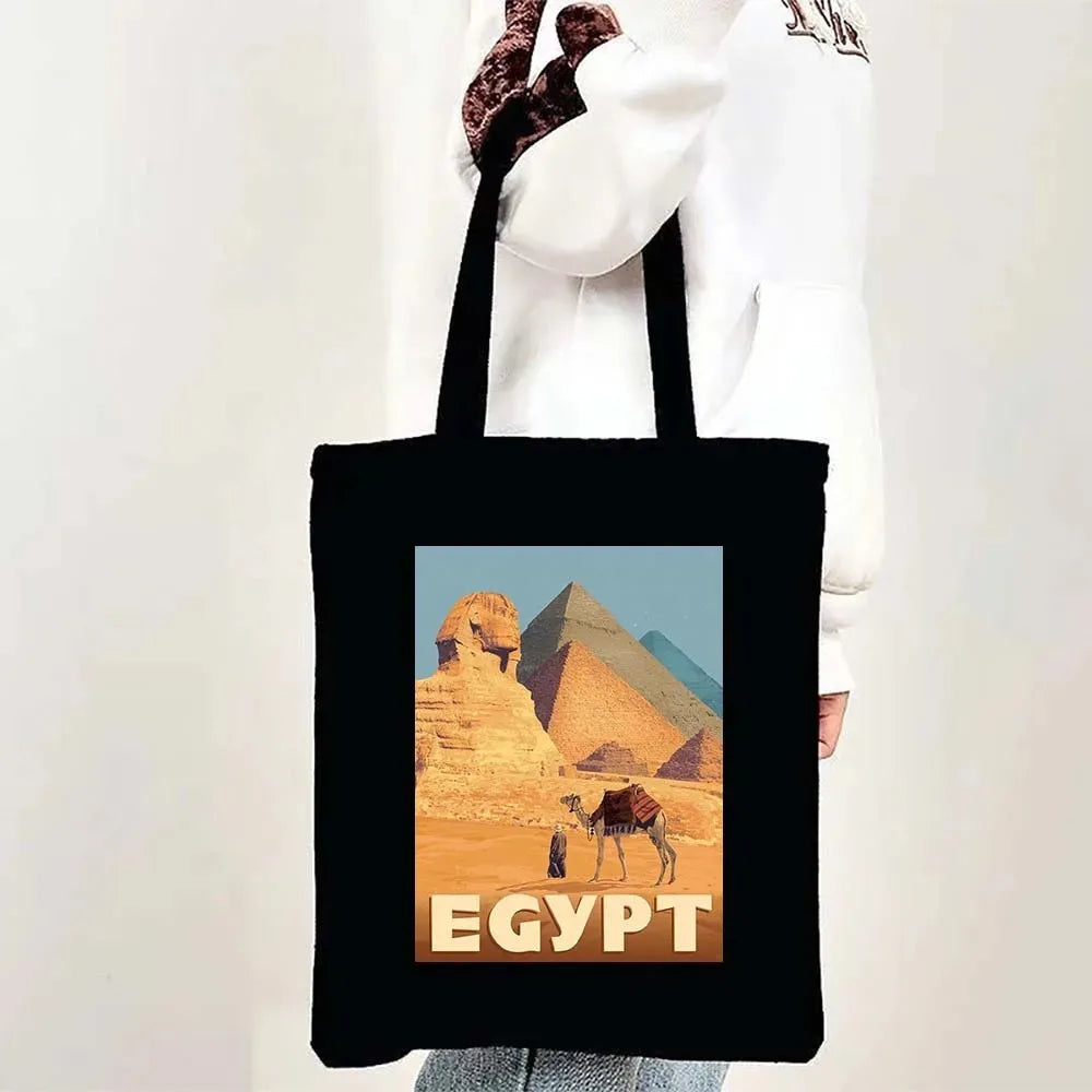 Paris Cityscape Women Shoulder Bag Tokyo Sydney Architectural Logo Eco Tote Large Capacity Portable Canvas Casual Shopping Bags