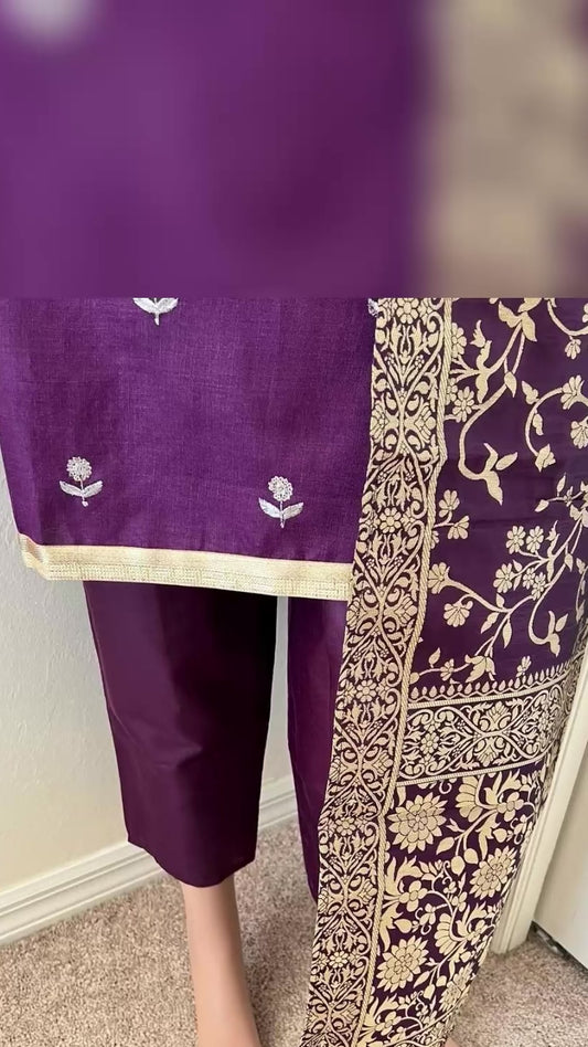 Final Clearance INDIAN DESIGNER COTTON SEQUENCE WORK SALWAR KAMEEZ SUIT SIZE 40